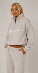 court side quaterzip grey